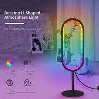 Lámpara de Escritorio RGB para Juegos, Luz Ambiental Curva con Sincronización Musical, Control Remoto por Aplicación, Efecto de Agua Corriente, Más de 100 Modos para Configuración de PC