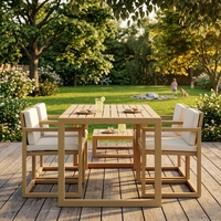 Nouvelle conception, meilleur prix, ensemble de meubles de jardin d'extérieur, ensemble de salle à manger en teck, chaise en rotin canné