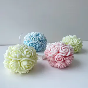 3D Rose geformte Kerzen form Valentinstag Geschenk idee Blume Rose Ball Silikon form