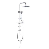 Juego de Ducha Cuadrado Negro Mate con Barra Deslizante Ajustable y Ducha de Mano para Decoración de Baños Modernos y Minimalistas