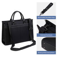 Bolso de Mano Ligero, Casual y Ejecutivo, Impermeable, con Cierre, Resistente al Desgaste, Anti-Salpicaduras, de Gran Capacidad, para Archivos/Computadora, Doble Uso