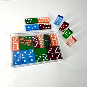 Jeu éducatif de luxe jeu de société <span class=keywords><strong>Domino</strong></span> personnalisé Logo impression acrylique dominos blocs Double Six dominos - Product Image 3