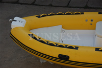 Vente flash : Bateau de sport familial à double pont en PVC Hypalon de 4,8 m (16 pieds), avec coque en fibre de verre/aluminium, moteur hors-bord simple
