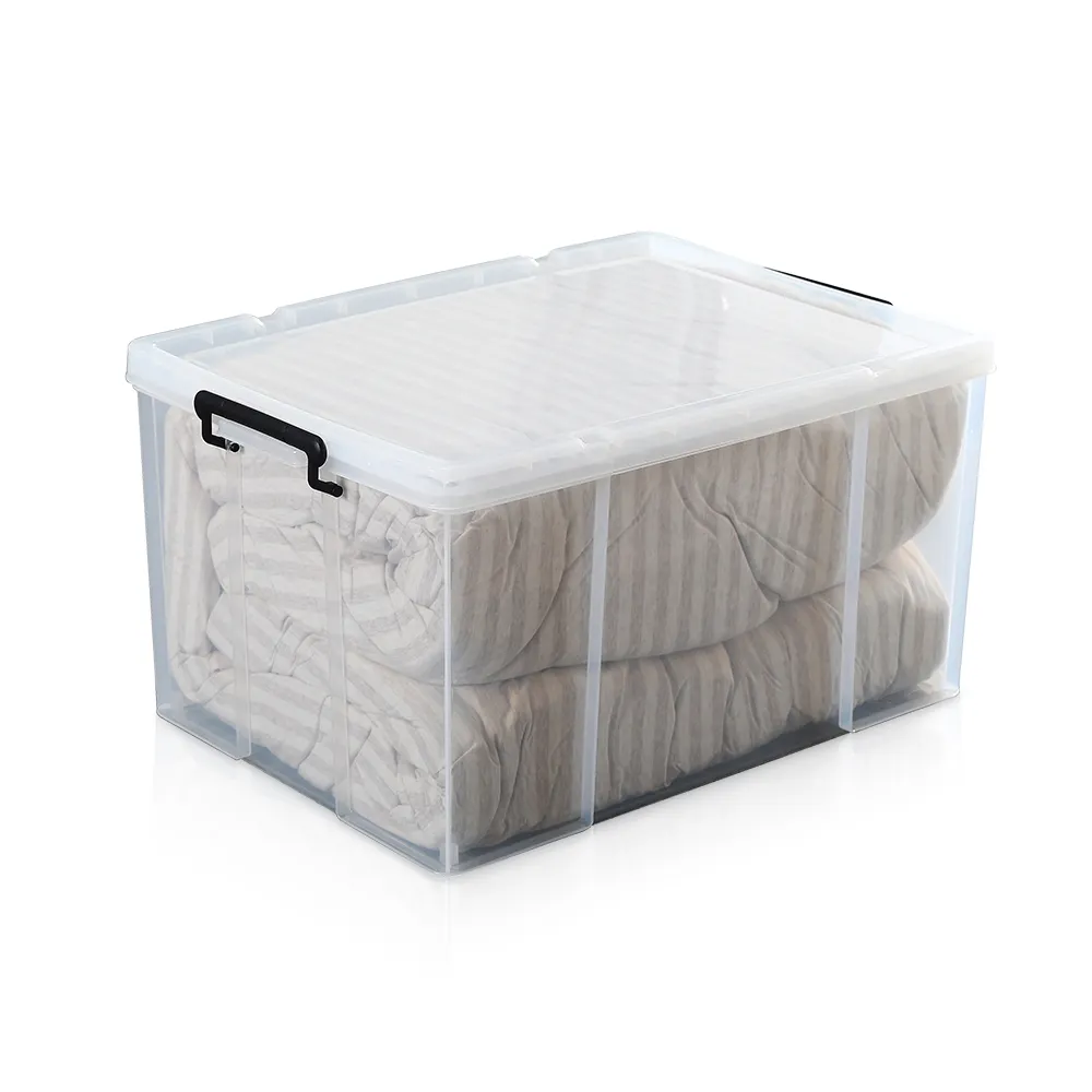 60 liter 200 litres boxes clear stackable large plastic storage box