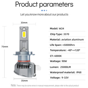 Xenplus Super brillante 12V 24V alta potencia 90W 25000LM LED faro 9005 9012 H1 H4 H11 H7 bombilla de ajuste directo para coche <span class=keywords><strong>Moto</strong></span> luces LED - Product Image 6