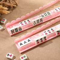 Supports de Mahjong en Acrylique Festonnés Personnalisés avec Poussoirs Magnétiques, Motif Coquillage Rose, Supports de Mahjong Américain, Cadeau pour Femmes
