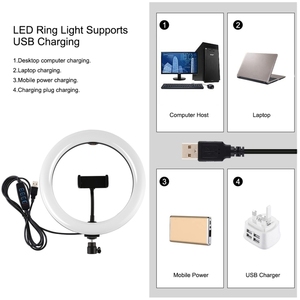 PULUZ Anneau lumineux LED avec trépied <span class=keywords><strong>de</strong></span> 1,1 m, kit <span class=keywords><strong>de</strong></span> <span class=keywords><strong>diffusion</strong></span> en direct, éclairage circulaire USB pour selfie et beauté - Product Image 5