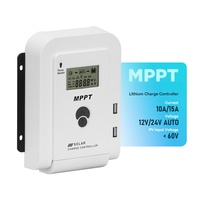 Régulateur de Charge Solaire MPPT 12V/24V AUTO pour Batteries Plomb-Acide, Gel, Scellées, au Lithium, Double Sortie USB, Écran LCD, 97% de Rendement