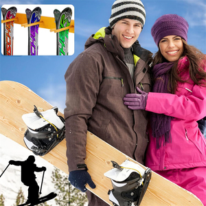 Porta Sci da Parete per Garage, Supporto Verticale in Legno per Snowboard, Rastrelliera per Sci da Interno - Product Image 2