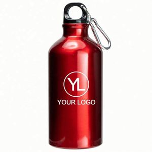 Bouteille d'eau de sport et de camping légère et réutilisable de 500 ml, sans BPA, en aluminium, avec bouchon à vis et boucle, de marque - Product Image 1