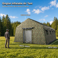 Tente gonflable imperméable à colonnes d'air, camouflage woodland, grand abri de camping pour 5+ personnes, PVC, pour événements extérieurs, urgence, installation rapide