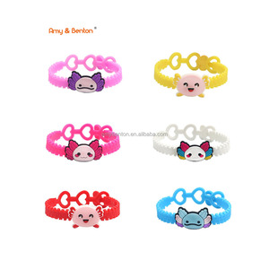 Axolotl Kids Silicone Wristband Kids Holiday Gifts Plastic Kids Bracelets Classroom Rewards