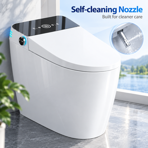 Toilette intelligente tout-en-un, entièrement automatique, avec chauffage instantané du siège, bidet électrique en céramique à poser au sol, pour usage domestique - Product Image 3