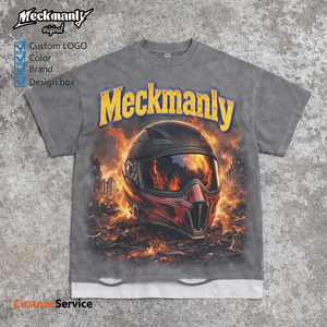 เสื้อยืดผู้ชายสีดำ Meckmanly แขนสั้น พิมพ์ลายสกรีน คอกลม ทรงปกติ สไตล์ลำลอง ผ้าฝ้ายถัก 100% - Product Image 3