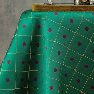 Tissu jacquard vintage à pois losanges dorés, tissé teint en fil pour robes, gilets, vestes, sacs - Product Image 1