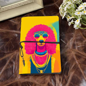 สมุดโน๊ต A6วินเทจทำด้วยมือพร้อมฝาปิด80แผ่นที่สมบูรณ์แบบของขวัญวันเกิดสำหรับน้องสาวขั้นกับแว่นกันแดดพุดเดิ้ลหัว Ba - Product Image 2