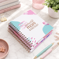 Carnet de notes/agenda personnalisé A5 à couverture rigide, ligné et à pois, avec fil doré, idéal pour l'école, faible MOQ, vente chaude