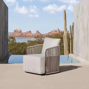 <span class=keywords><strong>Chaise</strong></span> <span class=keywords><strong>longue</strong></span> de jardin en aluminium avec corde tressée, nouvelle et luxueuse, pour un confort et un style ultimes, mobilier de jardin, <span class=keywords><strong>piscine</strong></span> - Product Image 3