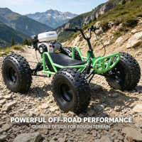 Nouveau Kart Tout-Terrain à Essence Quatre Temps Transfrontalier, Capacité de Charge 180 kg, Transmission par Chaîne, Véhicule de Plage à Grande Vitesse pour Drift, Moteur 212cc, Adulte