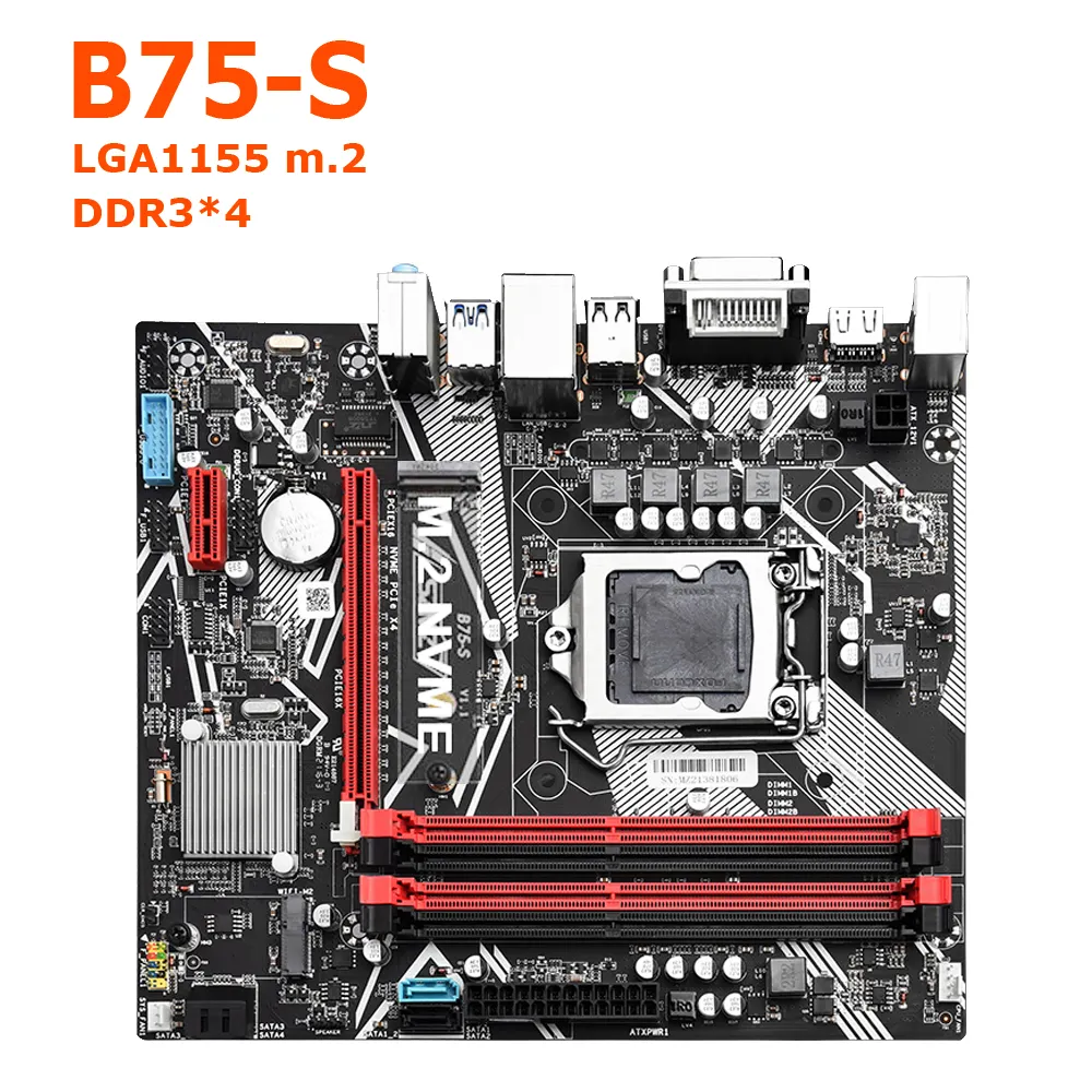 Placa-mãe lga 1155 b75, 4 * ddr3 usb3.0 sata3 nvme wi-fi bluetooth placa mae 1155 placa para pc gamer B75-S lga1155