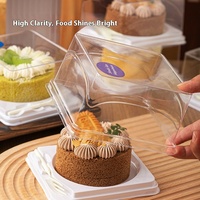 Boîte à dessert transparente de 4 pouces, petite boîte à gâteau roulé, boîte à lasagnes, boîte à mousse, contenant d'emballage en plastique transparent