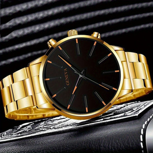 <span class=keywords><strong>Montre</strong></span> à quartz classique pour <span class=keywords><strong>homme</strong></span> avec bracelet en acier inoxydable, cadran rond en verre, pour tenue décontractée et formelle - Product Image 2