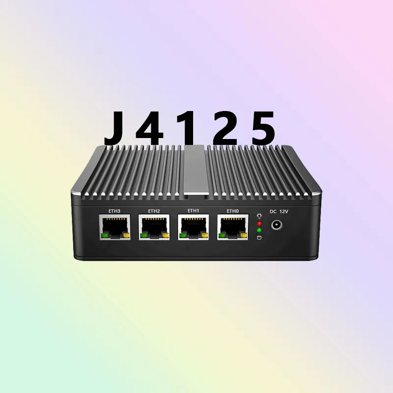 J4125 Fanless Industrial Computer G30 Intel I225 Celeron Gigabit Ethernet 2Lan Soft Router Mini Pc