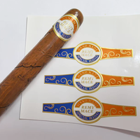 Autocollants adhésifs personnalisés de haute qualité, imprimés avec du feuille d'or, gaufrés, pour bandes de cigares, emballages, anneaux de cigares