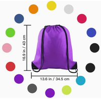 Sac à dos léger en polyester 100 % multicolore BSCI GRS avec cordon de serrage pour le sport, le cyclisme, la gym, le yoga et le rangement