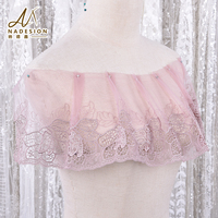 Nouvelle bordure en dentelle de tulle multicolore personnalisée lacets de broderie de haute qualité dentelle de garniture de mariage