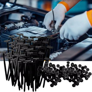 Attaches-câbles universels autobloquants en acier inoxydable, robustes, avec bouton-pression, pour carrosserie automobile - Product Image 4