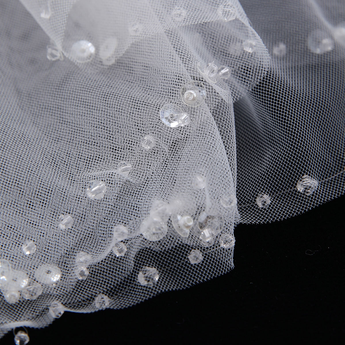 wedding veil crystal edge