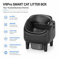Litière intelligente V9Pro à ouverture supérieure avec caméra rotative à 360 degrés, contrôle par application, nettoyage automatique, reconnaissance multi-chats et contrôle des odeurs