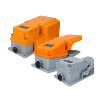 Interrupteur au pied à double pédale à réinitialisation automatique avec levier d'arrêt d'urgence, pédale antidérapante en alliage d'aluminium 380V 5A 50HZ/60HZ