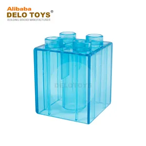 Delo Speelgoed Diy Plastic Bouwstenen 2X2 Transparante Blokken 2*2 Tall 3 + Baby Speelgoed Gift (JC039)