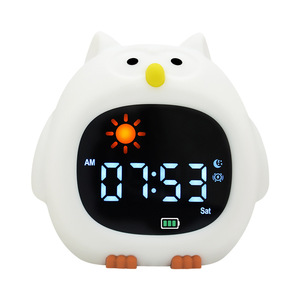 Tùy Chỉnh Âm Thanh Nhạc Chuông Sạc Phòng Ngủ Cạnh Giường Ngủ Kid Trẻ Em Trẻ Em LED Thông Minh Thức Dậy Ánh Sáng Mặt Trời Mọc Kỹ Thuật Số Bàn Bảng Đồng Hồ Báo Thức - Product Image 5