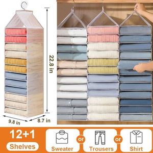 Organizador de Armario Colgante de 12 Capas, Bolsa de Almacenamiento de Tela de PVC para Ropa y Jeans, Diseño Plegable y Funcional - Product Image 3