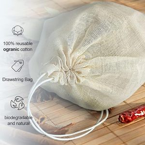 ถุงตาข่ายผ้าฝ้ายสำหรับทำซุป ถุงกรองอาหารแบบใช้ซ้ำได้สำหรับน้ำซุป สมุนไพร เครื่องเทศ และกรองชา - Product Image 6