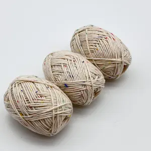 Hot sales 1/3.1NM 98% cotton 2% Coloured polyester 8 ply fluffy light coloured coloured cotton ply yarn DIY knitting