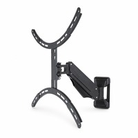 DMP GS102L-SW Gas Spring Full Motion TV Wall Mount Hitam Matte Metal Screen Mount untuk Layar 23-65 Inci