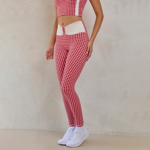 Leggings de Yoga Transpirables de Alta Elasticidad con Cintura Fruncida, Estiramiento en Cuatro Direcciones, Ecológicos, de Spandex/Nylon, que Absorben el Sudor - Product Image 1