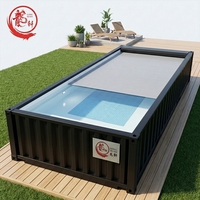 Piscine Conteneur Autoportante en Fibre de Verre pour Villa, 30 pieds de long, 20 pieds de large, avec Chauffage, Pompe et Couverture