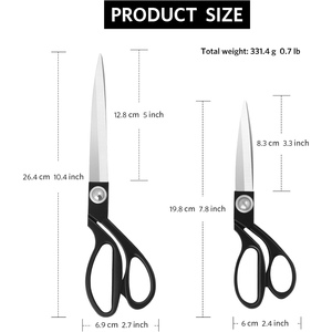 Ciseaux de tailleur professionnels de style allemand en acier inoxydable industriel, ciseaux à coudre avec poignée en PVC pour la broderie et la coupe de tissus - Product Image 3