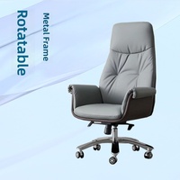 Chaise de bureau exécutive en cuir moderne, minimaliste, élégante et confortable, design inclinable, réglable en hauteur, dossier haut, pour bureaux