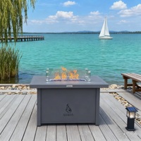 Table de foyer au gaz rectangulaire en aluminium de 44 pouces avec brûleur de foyer de 55 000 BTU