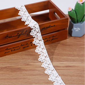 Adorno <span class=keywords><strong>de</strong></span> encaje <span class=keywords><strong>de</strong></span> <span class=keywords><strong>guipur</strong></span> con bordado <span class=keywords><strong>de</strong></span> poliéster blanco ancho para vestido <span class=keywords><strong>de</strong></span> novia - Product Image 6