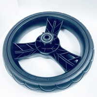 Roue à rayons en plastique Nobby de 11 pouces pour chariot de jouets avec frein à dégagement rapide, pneu en PU et roulement à billes