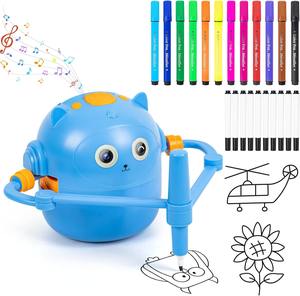 Robot de <span class=keywords><strong>dessin</strong></span> intelligent pour enfants, jouet éducatif Montessori en plastique, peinture, interaction vocale, mise au point automatique, musique interactive, cadeau pour garçons - Product Image 2