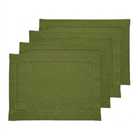 Sets de table en lin vert sauge faits à la main, antidérapants, avec bords festonnés, lavés, multicolores, tailles personnalisées, pour mariage, décoratifs