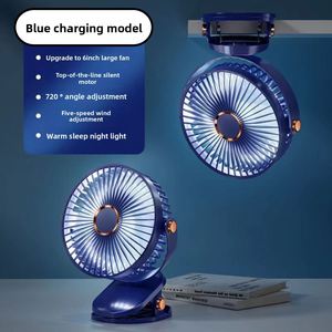 Ventilador de Clip Multifuncional X418 con Luz Nocturna, Recargable por USB, Portátil, Silencioso, Mini Ventilador de Material ABS/PC para Estudiantes - Product Image 4
